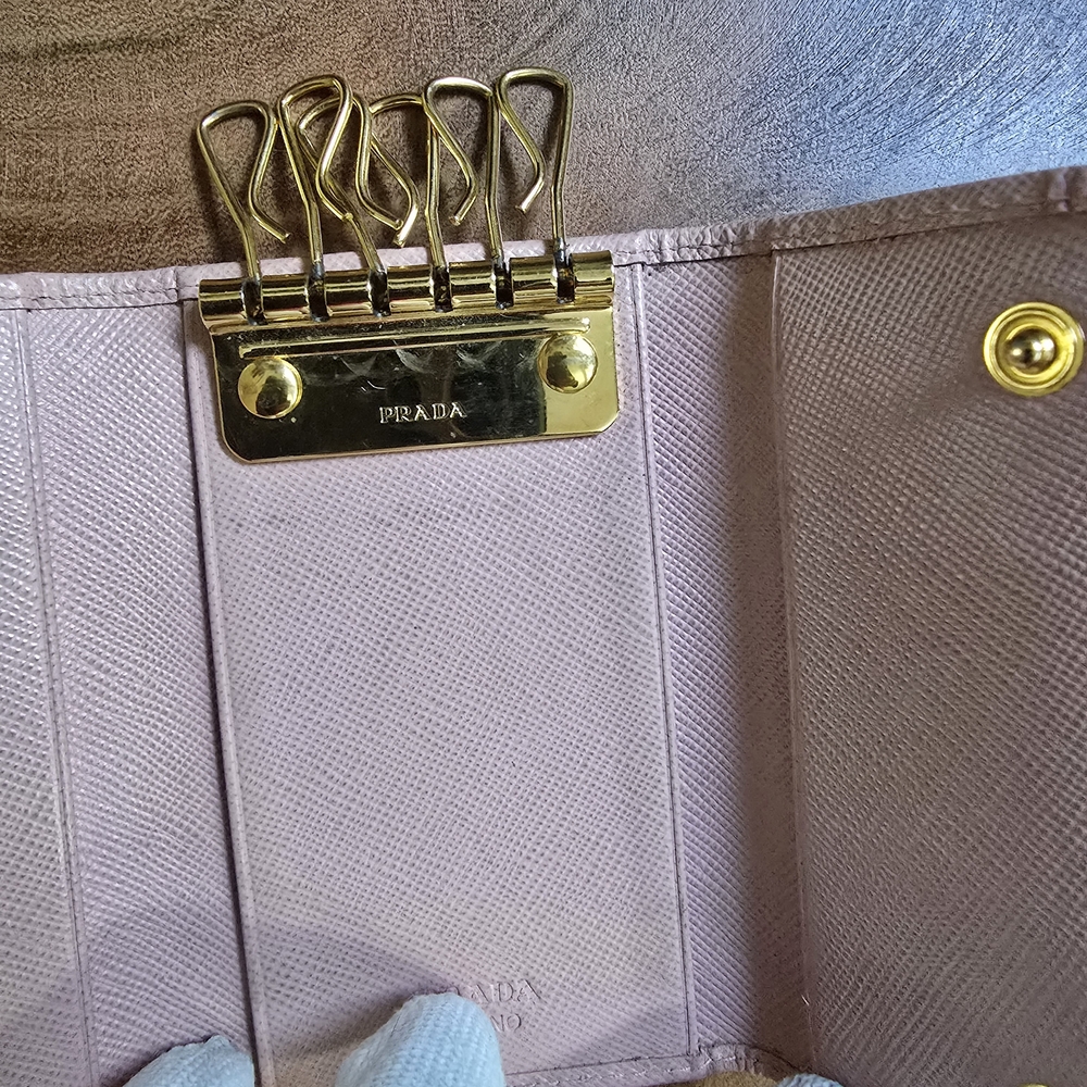 Prada Key Holder Case Pink Ssffisno Leather - Picture 10 of 10